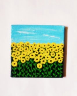 Sunflower Field Mini Magnet