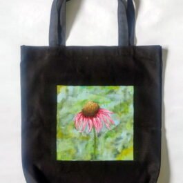 Handpainted Coneflower Canvas Tote
