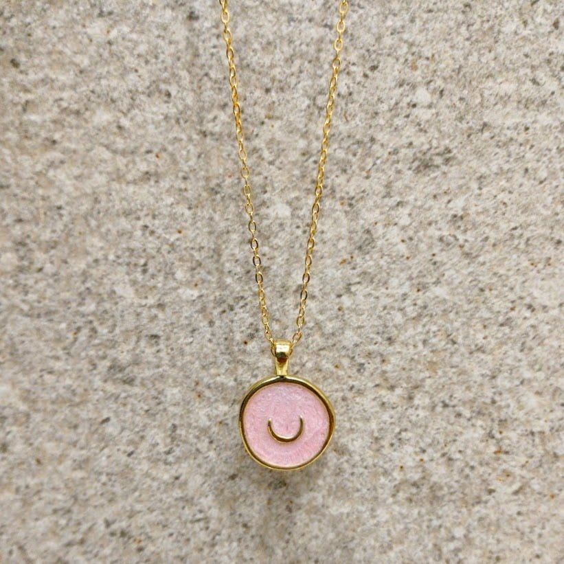 Horseshoe Gold Enameled necklace