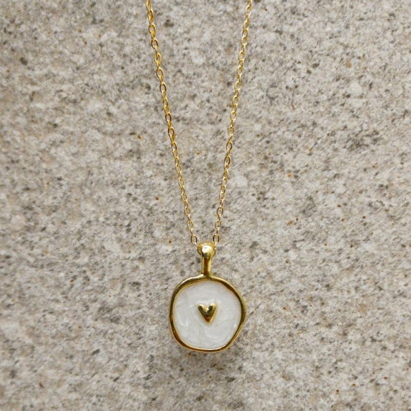 White Heart Charm Necklace