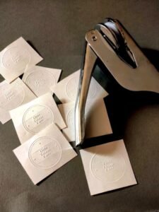 personalised embosser stamp for business branding