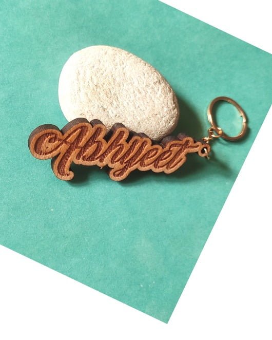 Personalised Wooden Engraved Keychain