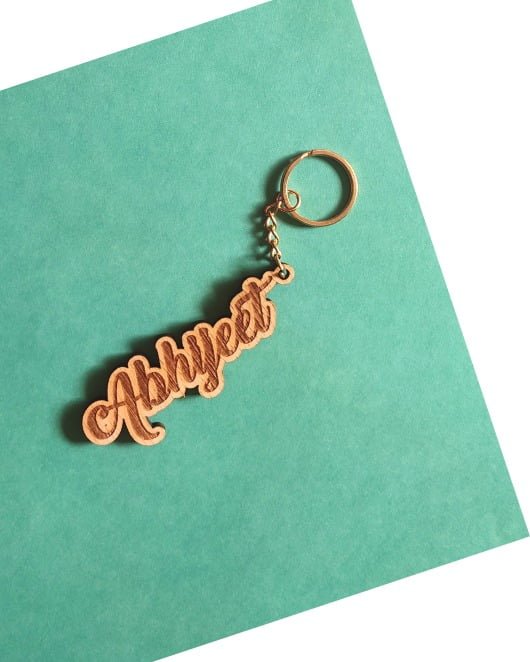 Personalised Wooden Engraved Keychain