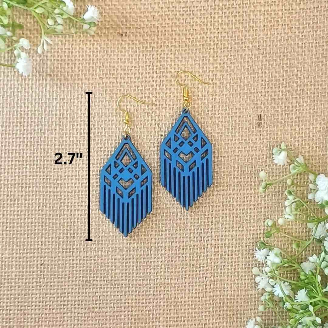 Geometric jhumka earrings