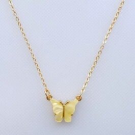Yellow Gold Butterfly Charm with Gold Necklace