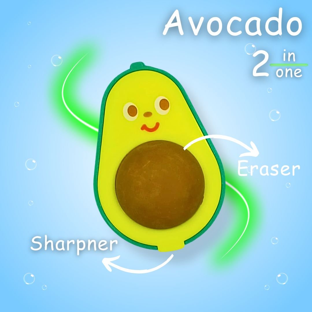 Cute Avocado 2-in-1 Eraser and Sharpener – Fun & Functional Kawaii Stationery