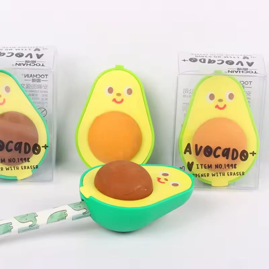 Cute Avocado 2-in-1 Eraser and Sharpener – Fun & Functional Kawaii Stationery - Image 3