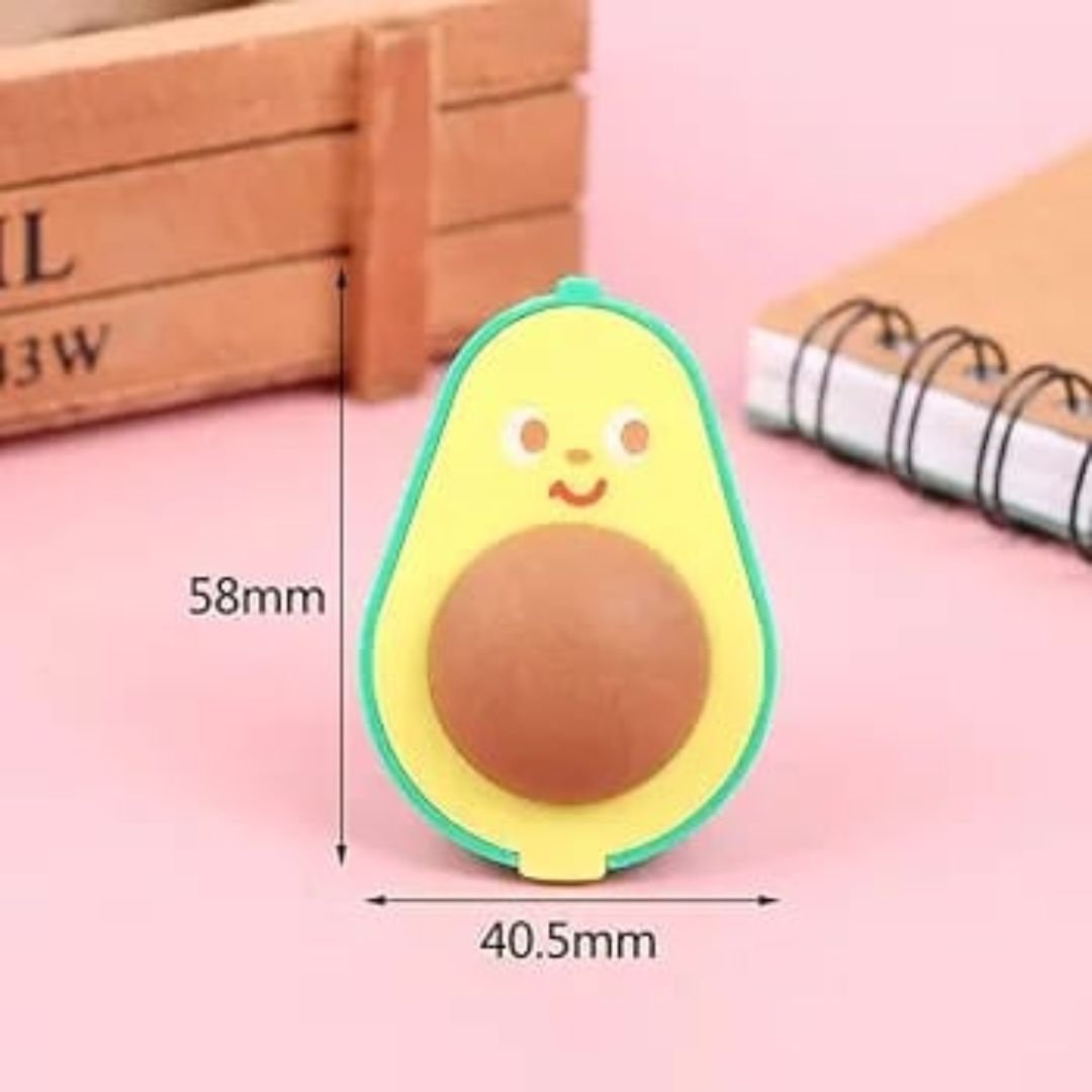 Cute Avocado 2-in-1 Eraser and Sharpener – Fun & Functional Kawaii Stationery - Image 2