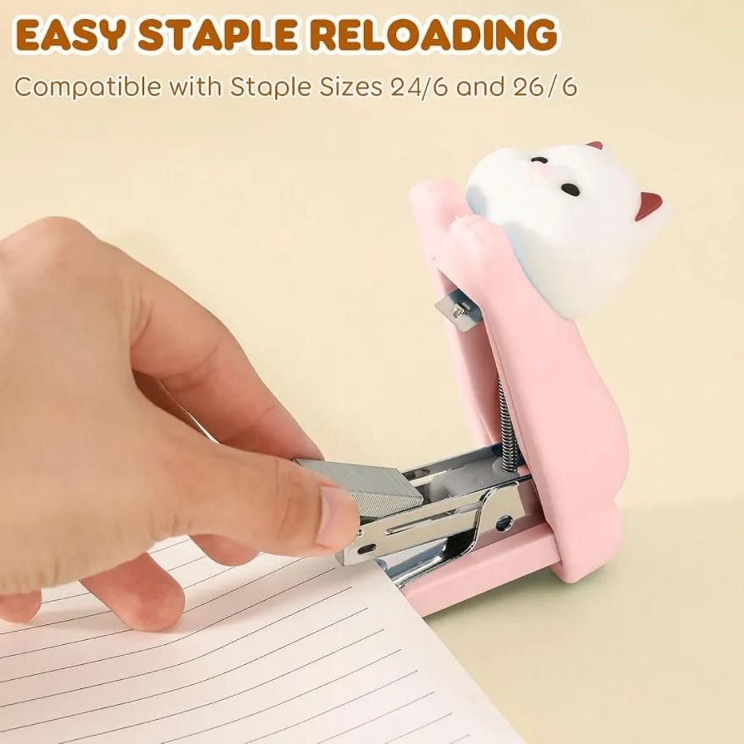 Cute Silicone Kitty Cat Stapler – Pink Edition - Image 5