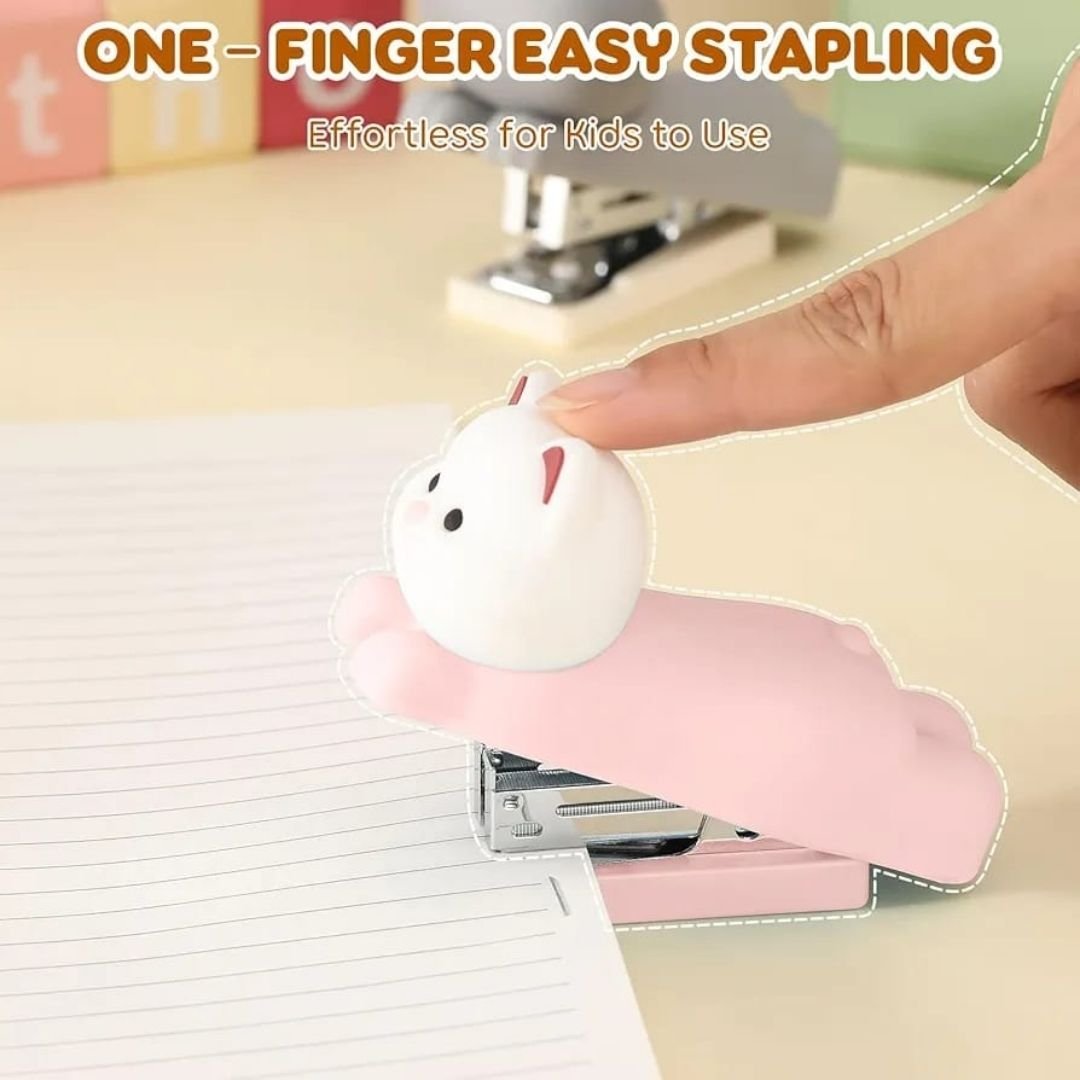 Cute Silicone Kitty Cat Stapler – Pink Edition - Image 4
