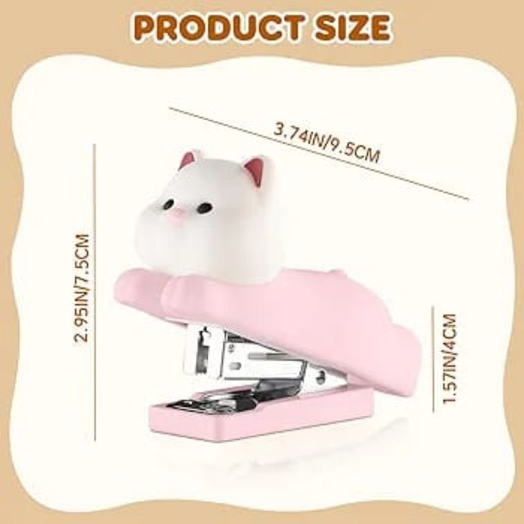 Cute Silicone Kitty Cat Stapler – Pink Edition - Image 2