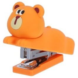 Orange Brown Bear Mini Stapler – Cute & Compact Desk Tool