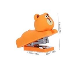 Orange Brown Bear Mini Stapler – Cute & Compact Desk Tool