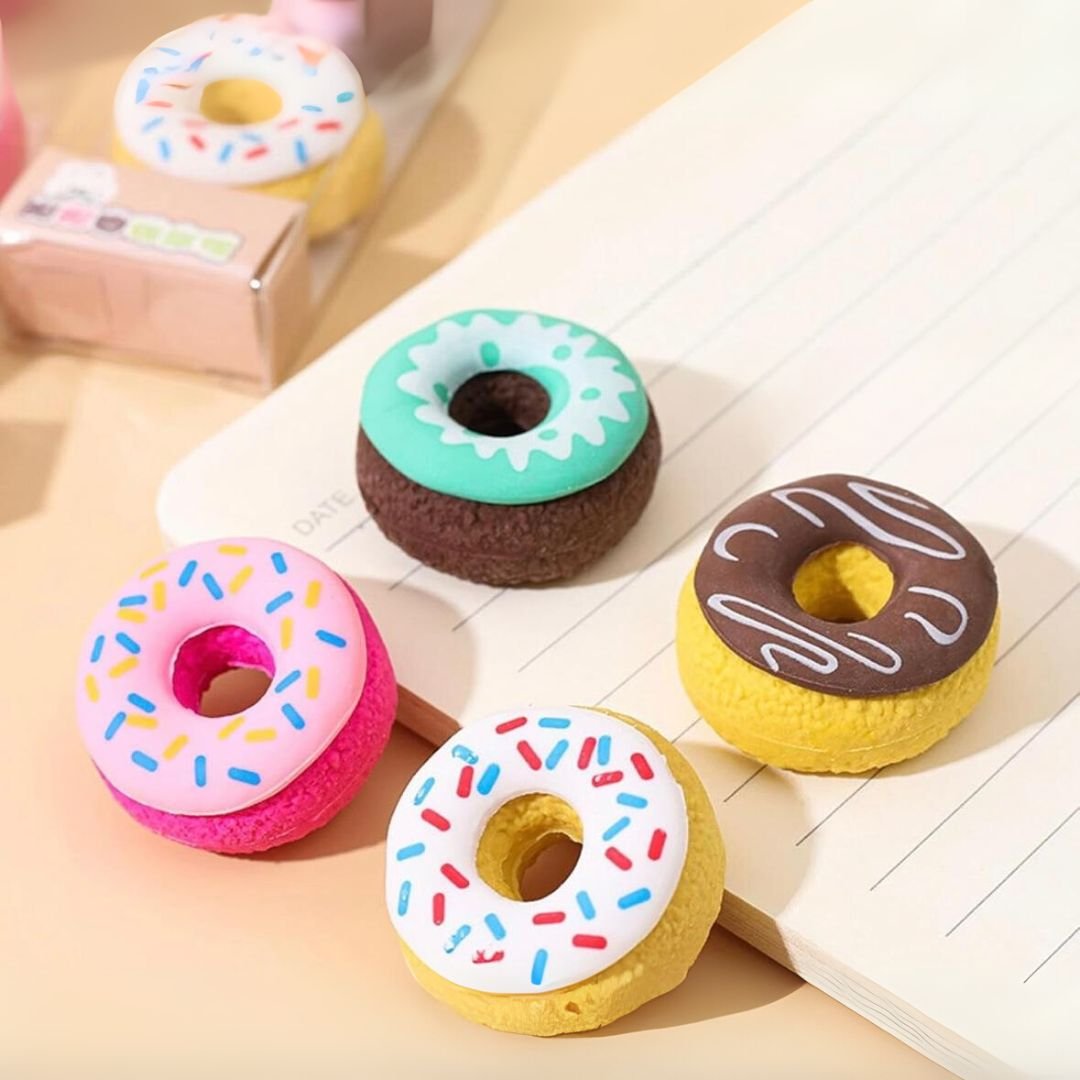 Cute Mini Donut Erasers – Set of 4 - Image 2