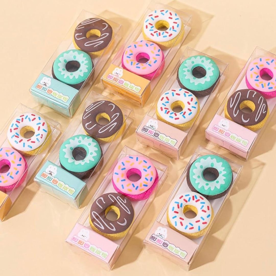 Cute Mini Donut Erasers – Set of 4 - Image 4