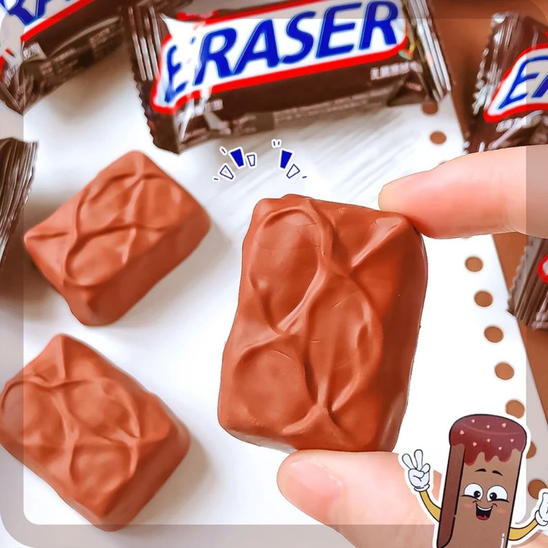 Snicker Style Chocolate Bar Eraser – 3D Realistic Design - Image 3