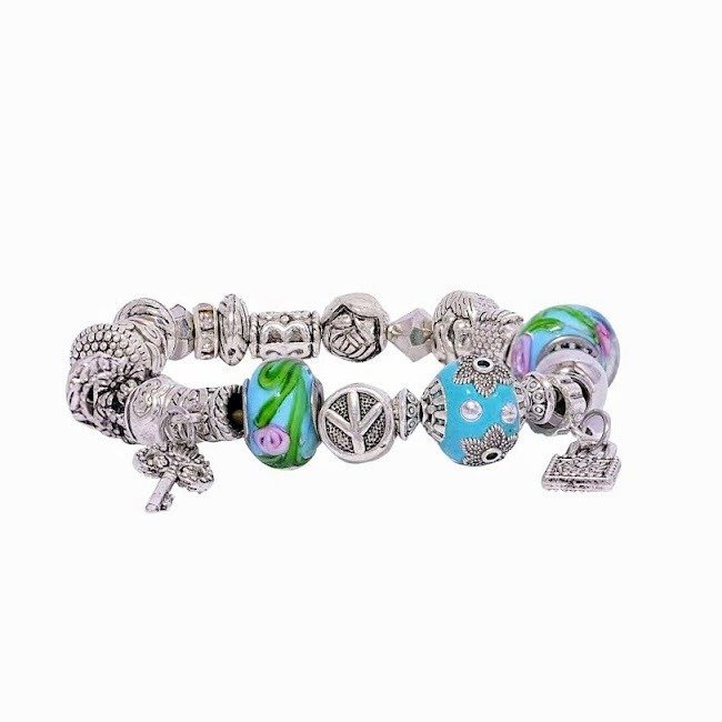 Whimsical Charm Bracelet with Garden-Inspired Details - Image 2