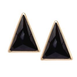 Black Triangle Stud Earrings