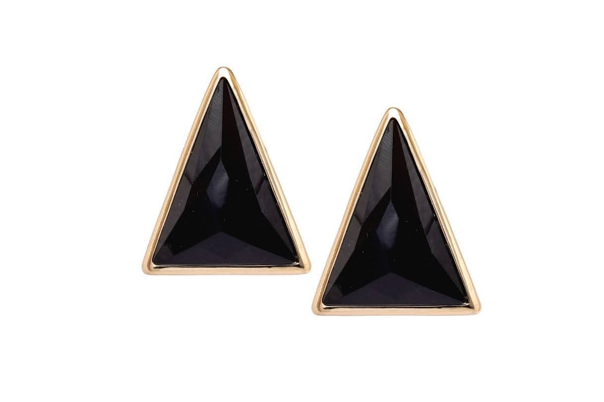 Black Triangle Stud Earrings
