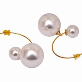 Double Pearl Hoop Earrings