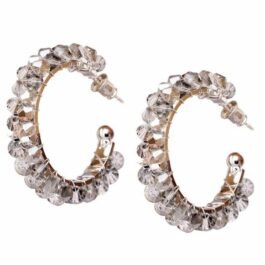 Crystal Cluster Hoop Earrings