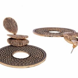 Retro Ripple Circle Earrings