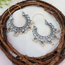 Amaira White Stone Chandbali Earrings: Timeless Elegance