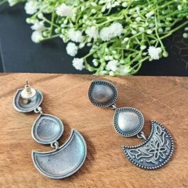 Chand Dangle Earrings – Oxidised Silver