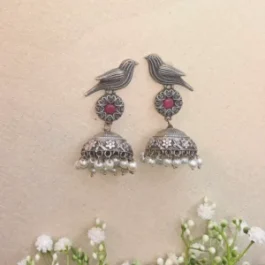 Pakhi – Bird Jhumka Earrings with Pearls