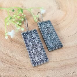 Viera Silver Oxidised Earrings – Trendy Indo Western Style