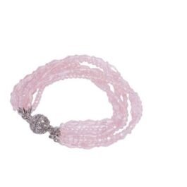 Blush Crystal Elegance Bracelet with Multi-Strand Pink Beads