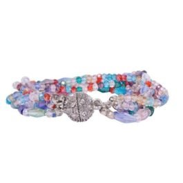 Rainbow Prism Charm Bracelet with Multicolour Faceted Beads